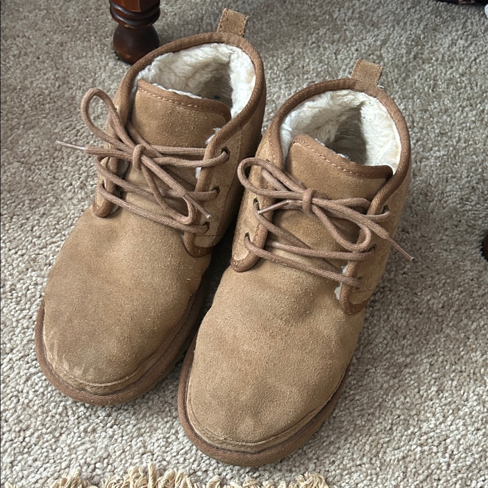 UGG Tan Suede Lace-Up Boots